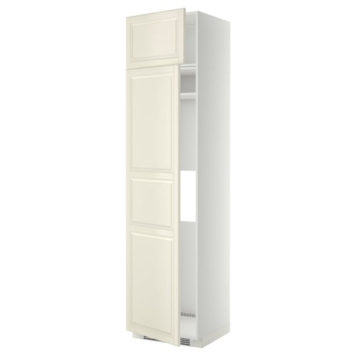 METOD Mueble para refrigerador empotrado, blanco/Bodbyn color hueso, 60x60x240 cm