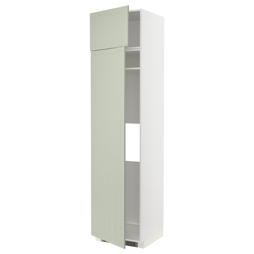 METOD Mueble para refrigerador empotrado, blanco/Stensund menta, 60x60x240 cm