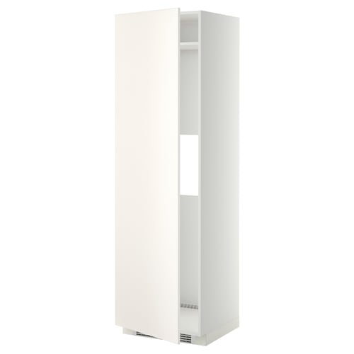 METOD Mueble para refrigerador empotrado, blanco/Veddinge blanco, 60x60x200 cm