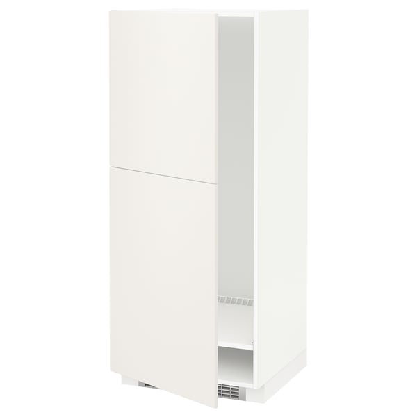 METOD Mueble para refrigerador empotrado, blanco/Veddinge blanco, 60x60x140 cm