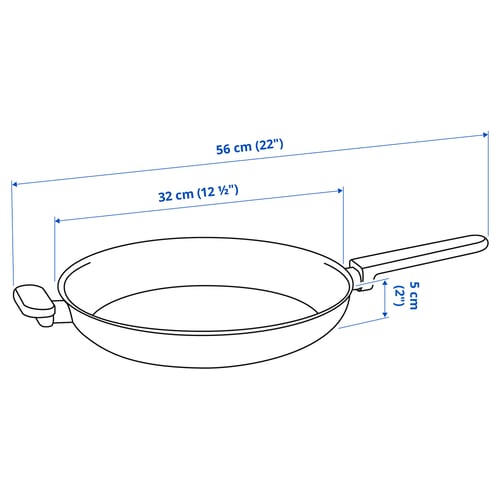 MIDDAGSMAT Sartén, revestimiento antiadherente/acero inoxidable, 32 cm