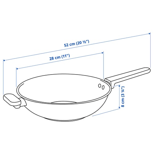 MIDDAGSMAT Wok, revestimiento antiadherente/acero inoxidable, 28 cm