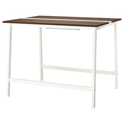 MITTZON Mesa de reuniones, chapa nogal/blanco, 140x108x105 cm