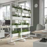 MITTZON Separador ambientes con recipientes, blanco, 85x205 cm