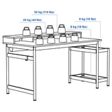 MULLSJÖ / SMÖRKULL Juego de escritorio, chapa roble/gris osc