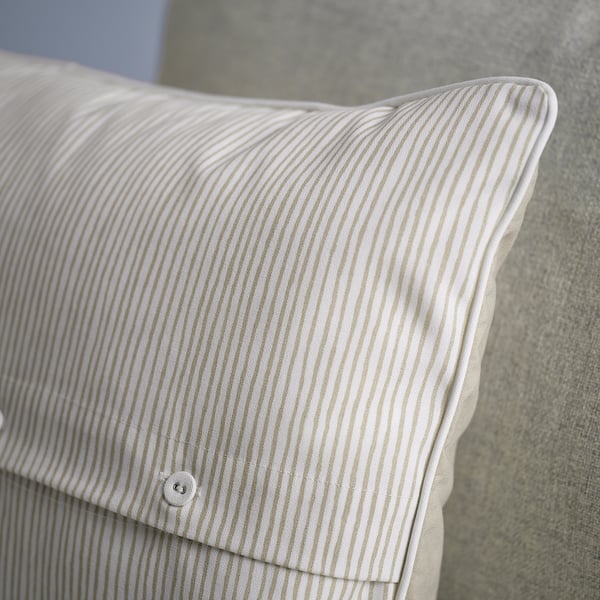 MURSENAP Cojín, beige blanco/bordado, 40x58 cm