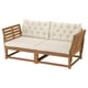 NÄMMARÖ Sofá 2 cuerpos, ext con apoyabrazos/café Kuddarna beige grisáceo claro, 183 cm