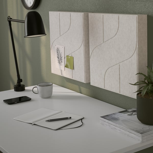 NÄVERHÄGG Panel absorción sonido, decoración/gris, 41x41 cm