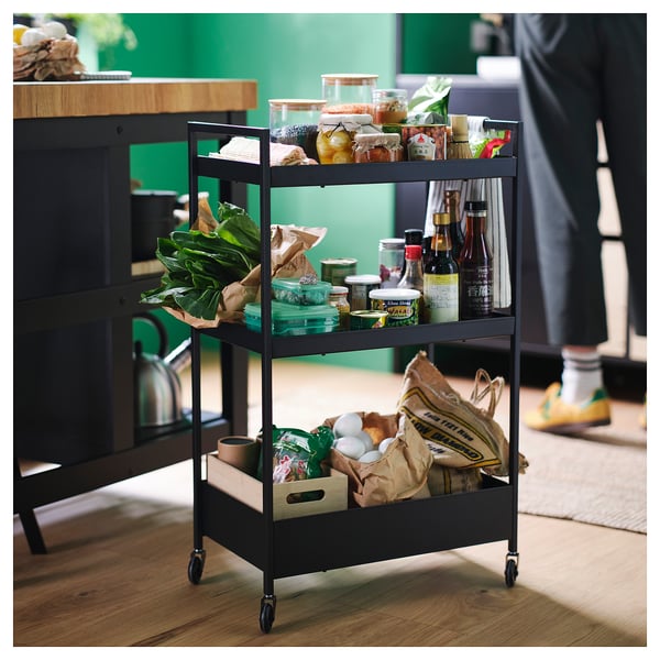 NISSAFORS Carro, negro, 50.5x30x83 cm