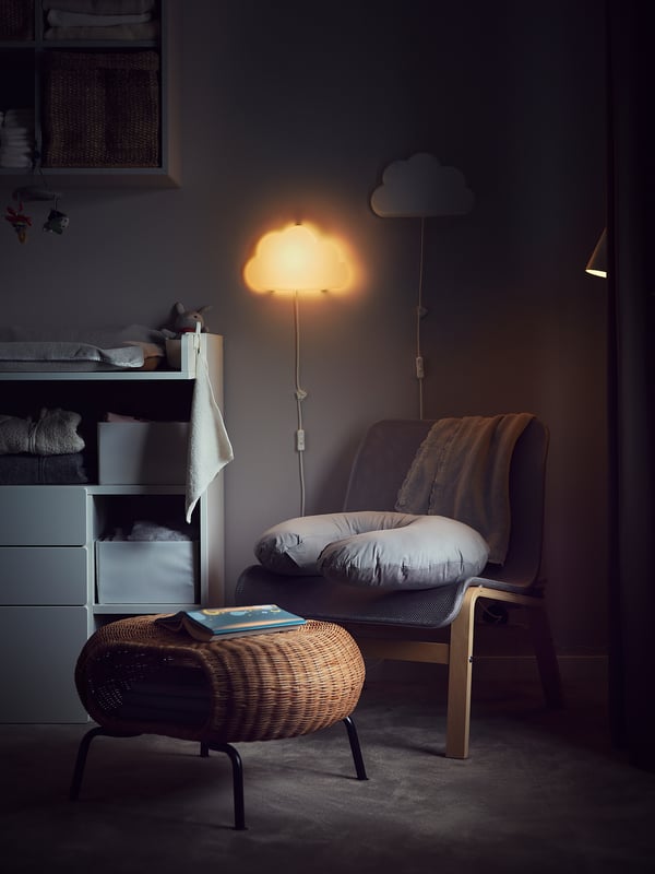 NOLMYRA Silla, chapa abedul/gris