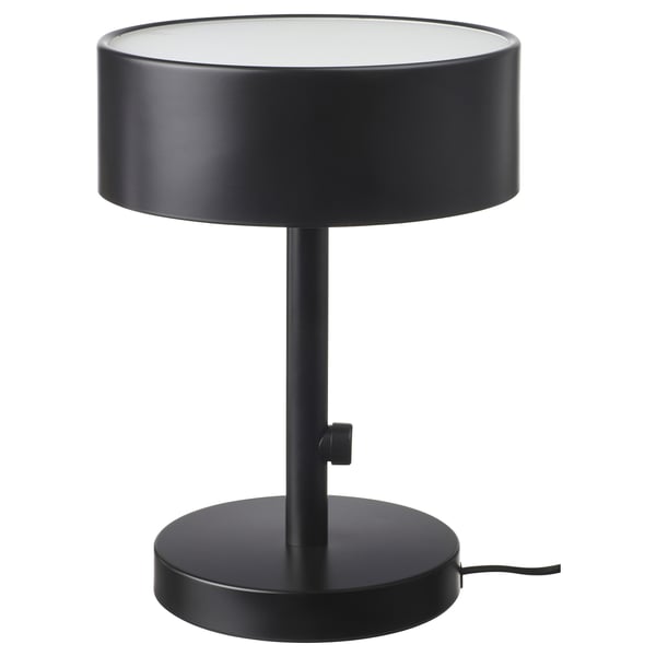 NYMÅNE Lámpara de mesa, gris oscuro, 33 cm