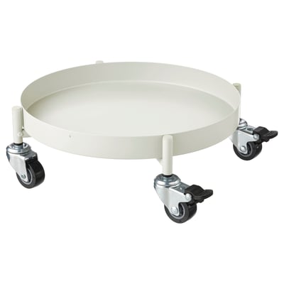 OLIVBLAD Portamacetero con ruedas, interior/exterior/color hueso, 32 cm