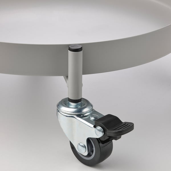 OLIVBLAD Portamacetero con ruedas, interior/exterior gris claro, 32 cm