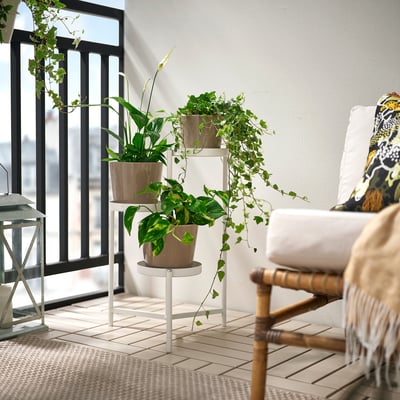 OLIVBLAD Soporte para plantas, interior/exterior/color hueso, 58 cm