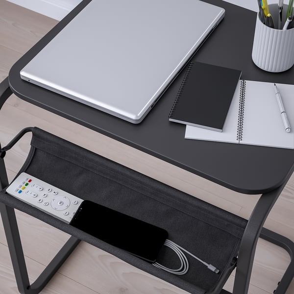 OLSERÖD Mesa lateral, gris oscuro/gris osc, 53x50 cm
