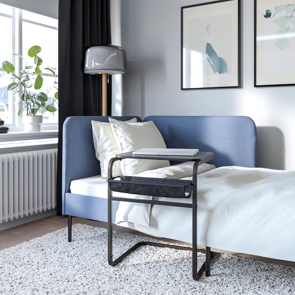 OLSERÖD Mesa lateral, gris oscuro/gris osc, 53x50 cm