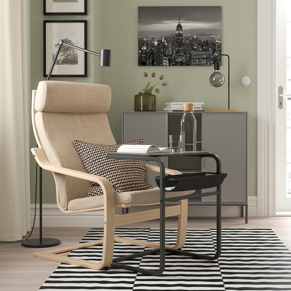 OLSERÖD Mesa lateral, gris oscuro/gris osc, 53x50 cm