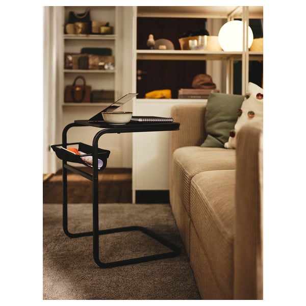 OLSERÖD Mesa lateral, gris oscuro/Gris oscuro, 53x50 cm