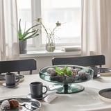 OMBONAD Fuente para servir, vidrio gris, 29 cm