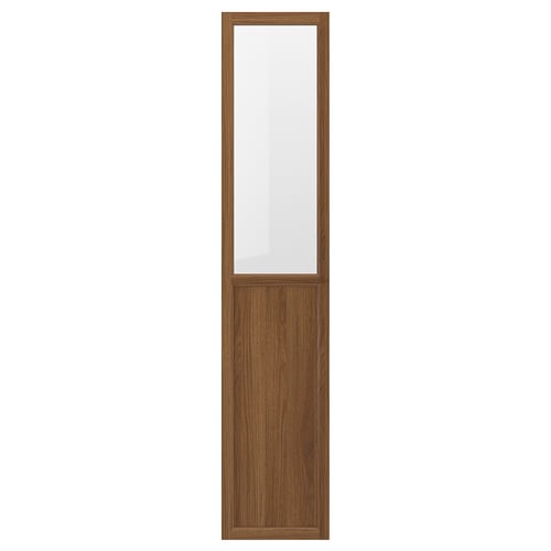 OXBERG Puerta de vidrio, café efecto nogal, 40x192 cm