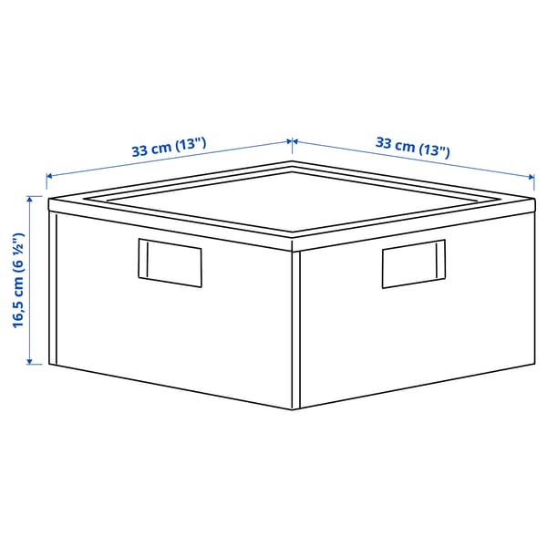 PANSARTAX Caja con tapa, transparente turquesa claro, 33x33x16.5 cm