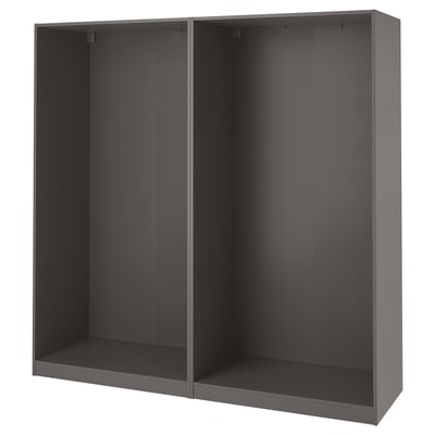 PAX 2 estructuras de clóset, gris osc, 200x58x201 cm