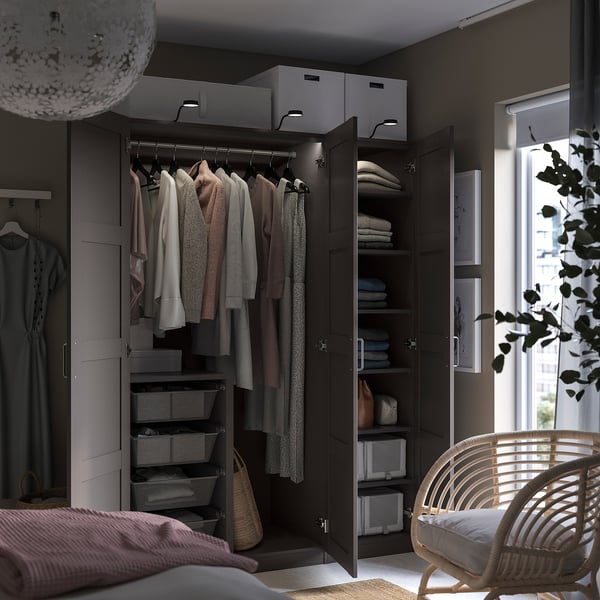 PAX / BERGSBO Clóset, Gris oscuro/Gris oscuro, 150x60x201 cm
