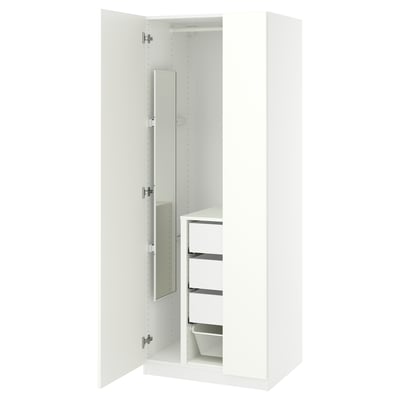 PAX / FORSAND Combinación clóset, blanco/blanco, 75x60x201 cm