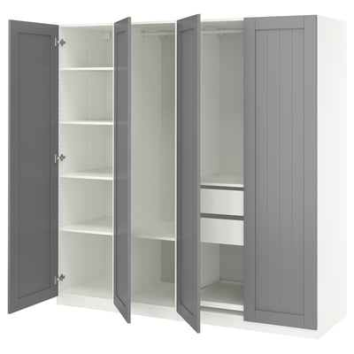 PAX / GULLABERG Combinación clóset, blanco/gris, 200x60x201 cm