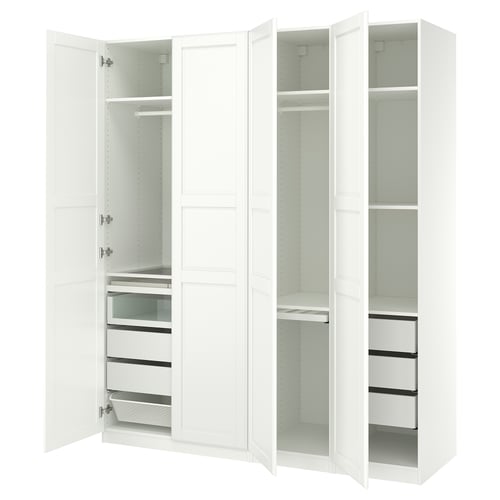 PAX / TYSSEDAL Combinación clóset, blanco blanco/blanco, 200x60x236 cm