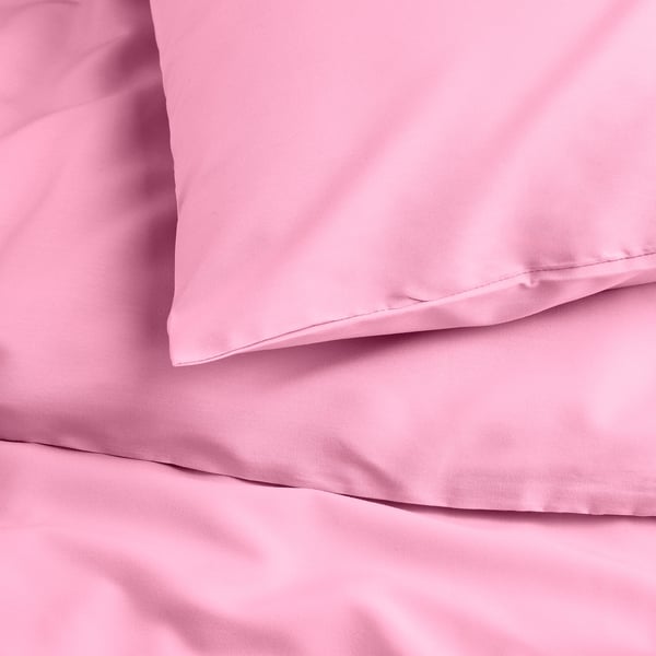 PILTANDVINGE Funda plumón con funda almohada, rosado, 150x200/50x60 cm