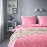 PILTANDVINGE Funda plumón con funda almohada, rosado, 150x200/50x60 cm