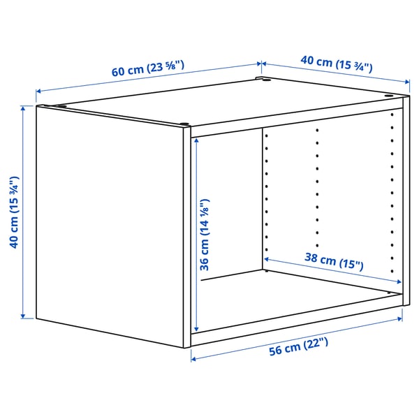 PLATSA Estructura, blanco, 60x40x40 cm