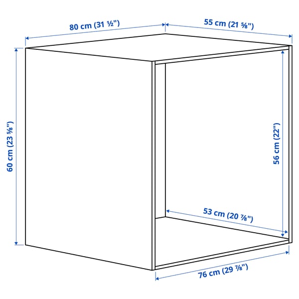 PLATSA Estructura, blanco, 80x55x60 cm