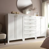 PLATSA Gabinete, blanco/SANNIDAL blanco, 240x57x133 cm