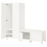 PLATSA Mueble con 4 puertas, blanco/Sannidal blanco, 200x57x191 cm