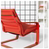POÄNG Sillón con respaldo bajo, rojo/Vissle rojo