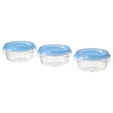 PRUTA Contenedor de alimentos, transparente/azul, 70 ml