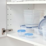 PRUTA Contenedor de alimentos, transparente/azul, 70 ml