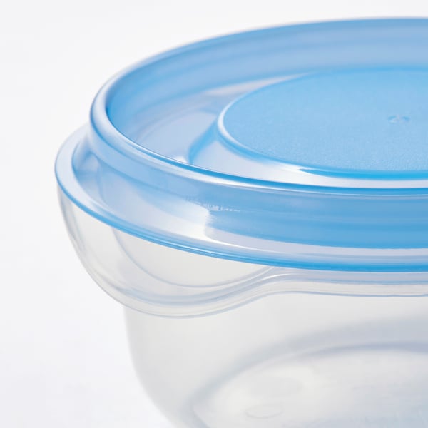 PRUTA Contenedor de alimentos, transparente/azul, 70 ml