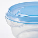 PRUTA Contenedor de alimentos, transparente/azul, 70 ml