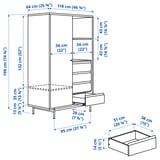 RÅDMANSÖ Clóset, café efecto nogal, 118x64x190 cm