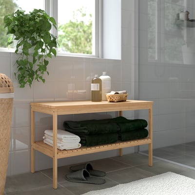 RÅGRUND Estante esquinero para baño, bambú, 34x60 cm - IKEA Chile