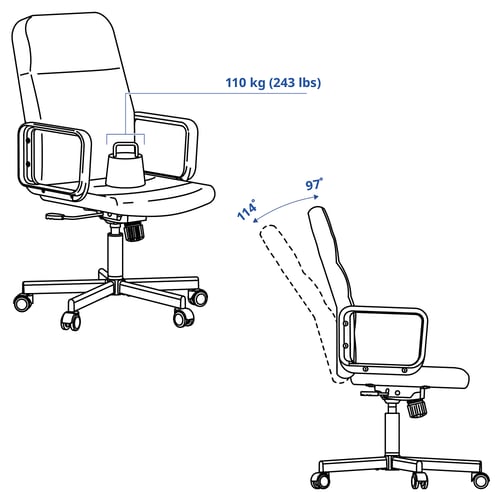 RENBERGET Silla de escritorio, Bomstad negro