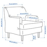 ROCKSJÖN Sillón con apoyapiés, Klovsta gris/blanco