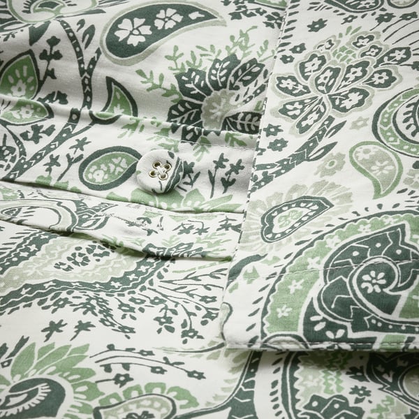RODGERSIA Funda plumón con 2 fundas almohada, verde/blanco, 240x220/50x60 cm