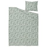 RODGERSIA Funda plumón con funda almohada, verde/blanco, 150x200/50x60 cm