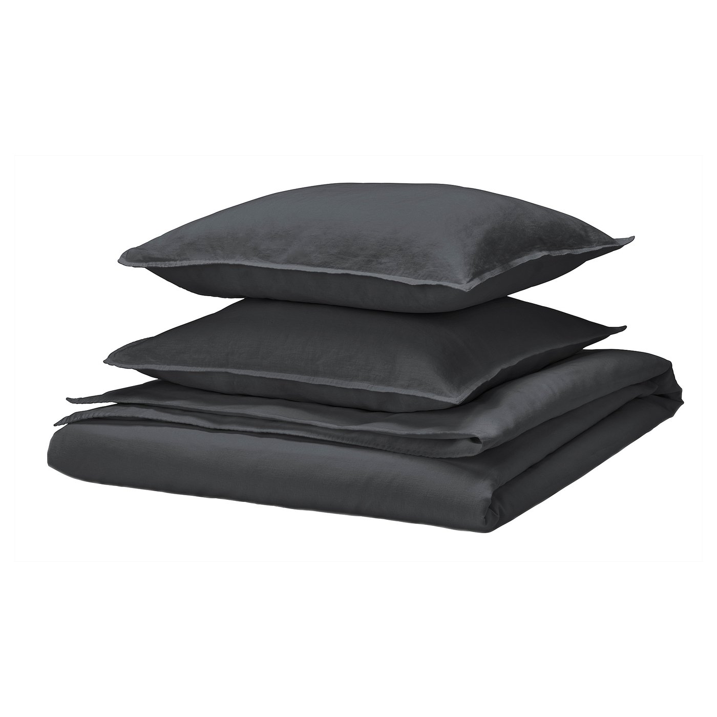 RUNDHAGTORN Funda plumón con 2 fundas almohada, gris oscuro, 240x220/50x60 cm