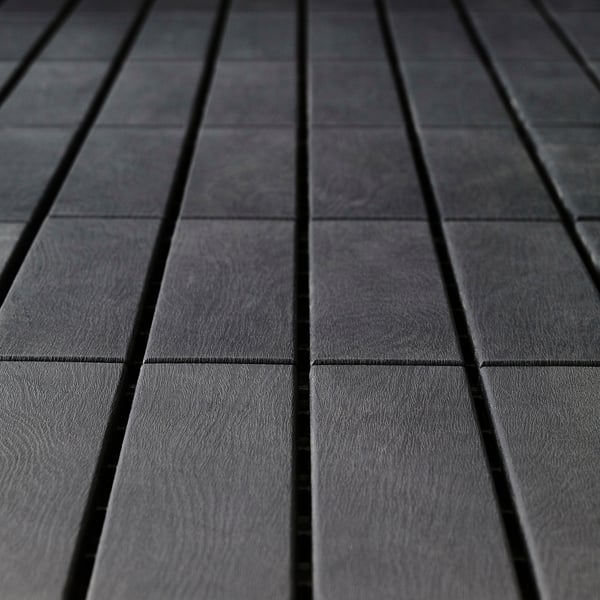 RUNNEN Piso deck para terraza, gris osc, 0.81 m²