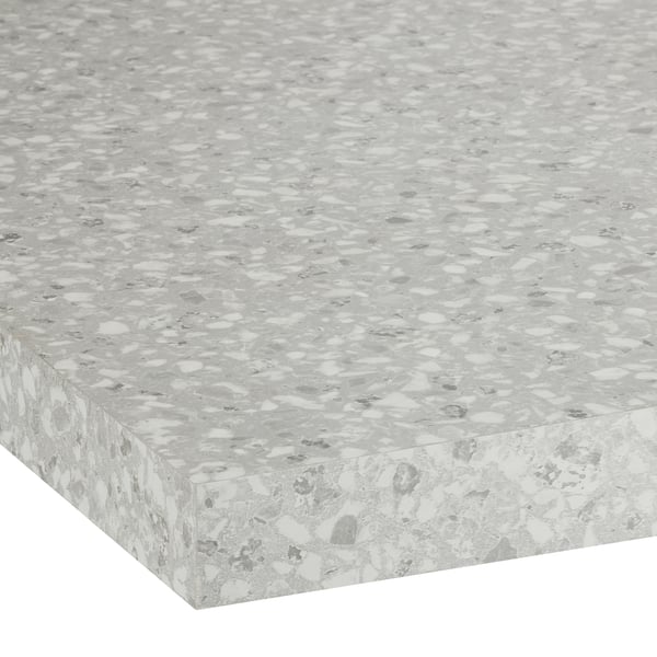 SÄLJAN Cubierta de cocina, gris claro acabado mineral/laminado, 186x3.8 cm